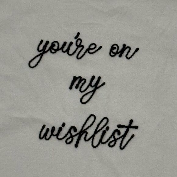 NEW Jasmine and Ginger Embroidered Wishlist Holiday Crewneck Women’s Large - Picture 2 of 4